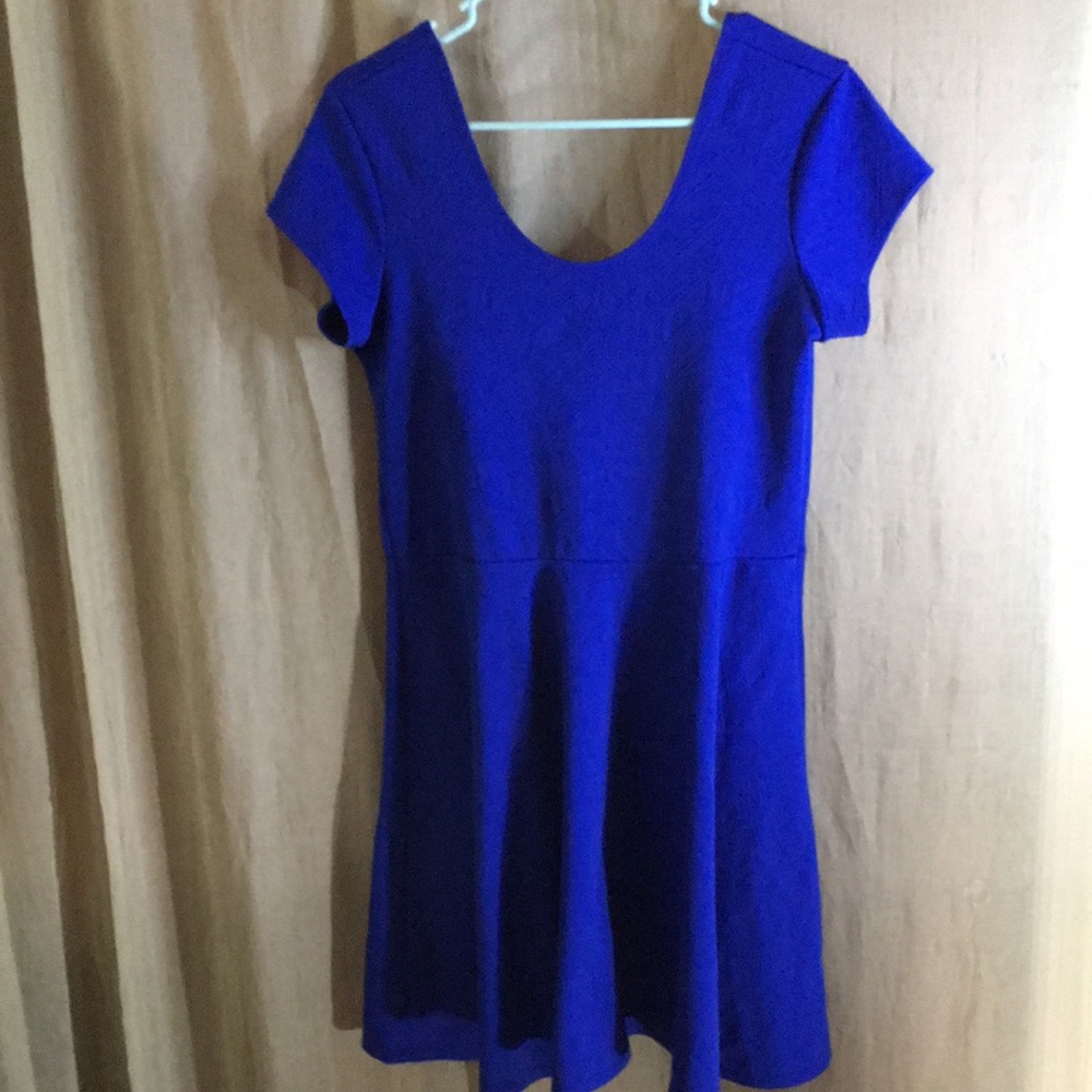 Planet Gold blue Fit and Flare skater dress